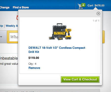Lowes - MiniCart
